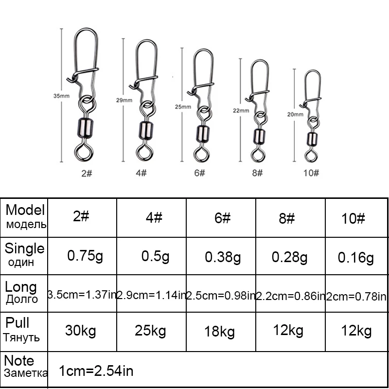 2#4#6#8#10# рыболовный соединитель из нержавеющей стали, контактный подшипник, вращающийся на роликах, с защелкой, рыболовный крючок, аксессуары, приманка, снасти FO336