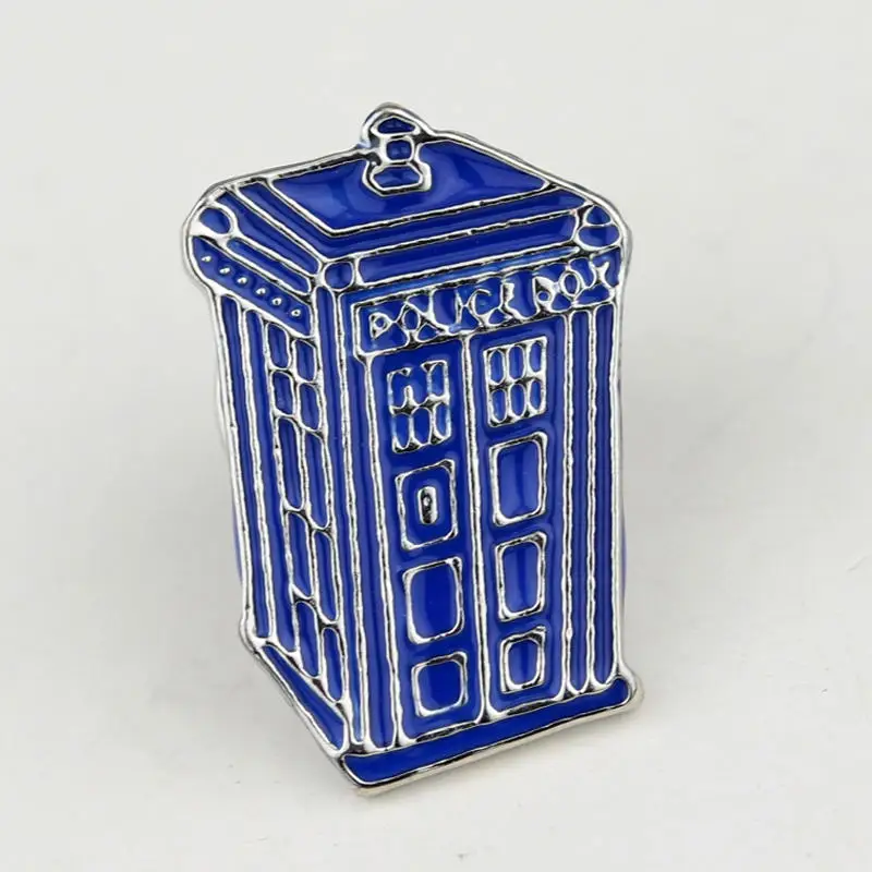Fashion Doctor Who Brooch Pins Houses Tardis Enamel Pin Alloy Metal Shield Brooches Women Men Badges Jewelry Chrismas Gifts