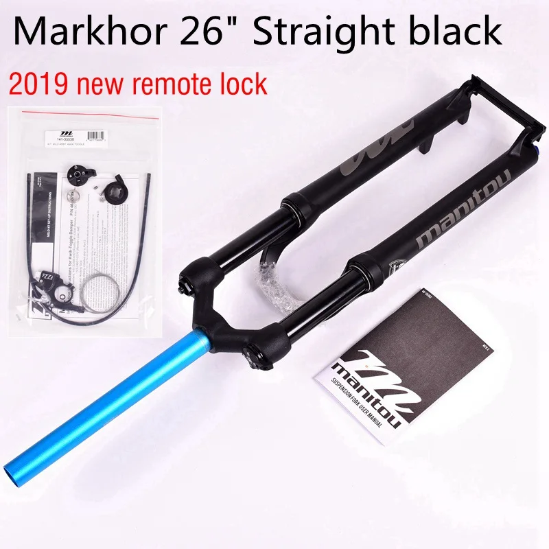 Buy Bicycle Fork Manitou MARKHOR Bike Fork 26 27.5inch 29er Mountain MTB Bicycle Fork suspension Oil and Gas Fork remote lock 1635g