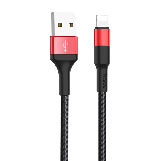 HOCO прочный нейлоновый Плетеный USB кабель для iPhone 6 6s 7 8 Классический usb кабель для зарядки и передачи данных для iPhone X Xr Xs Max шнур зарядного устройства - Цвет: Black