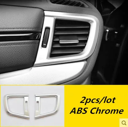 ABS хром/углеродное волокно/персиковое дерево зерна Автомобильный кондиционер декоративная рамка выпускного отверстия для Honda CRV CR-V - Название цвета: ABS Chrome
