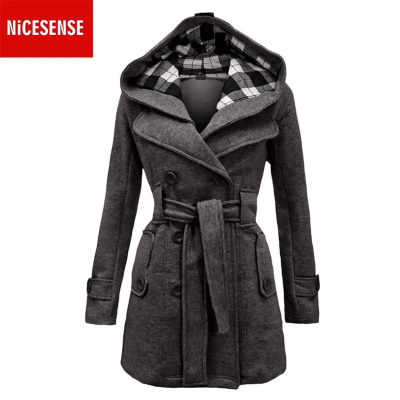 Женское шерстяное пончо Nicesense пальто больших размеров 2018|coat 2016|woman coat 2016manteau femme |