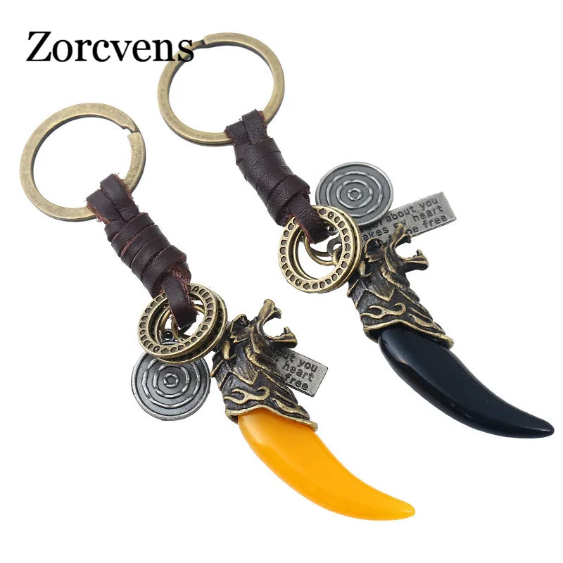 

LETAPI 2019 New vintage keychains Punk Cool Alloy wolf key chain for man