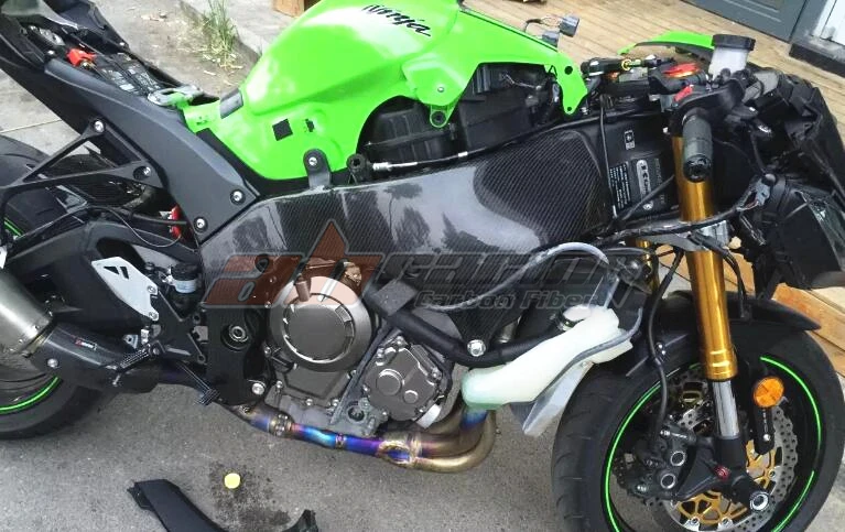 Рамка тепловую защиту Крышка для Kawasaki ZX10R полностью из углеродного волокна