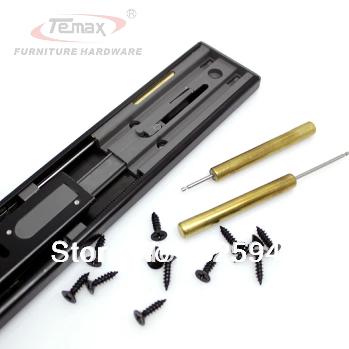 14 Drawer Slide Brass Damper Buffer Guides Ball Bearing Furniture
