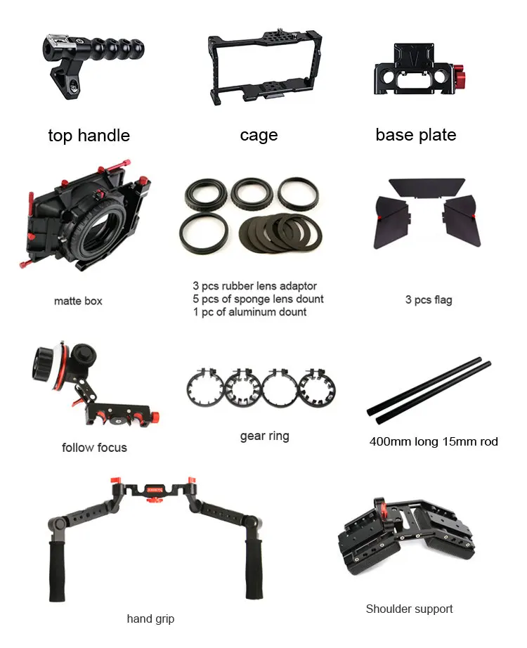 CAME-TV BMPCC Plus Наплечная установка Mattebox A/B последующий фокус 15 мм стержень для BlackMagic карманная Кинокамера(BMPCC2-B5KIT
