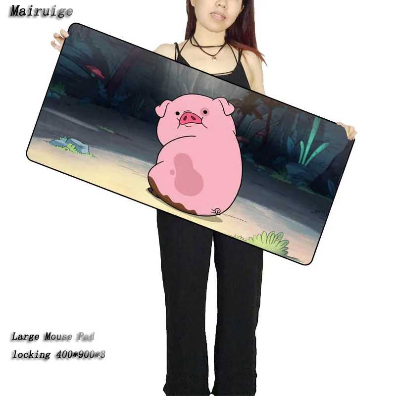  Mairuige Promotions Cute Pink Pig Animal Large Lock Edge Mouse pad Computer Table Cup Mat Gaming Sp
