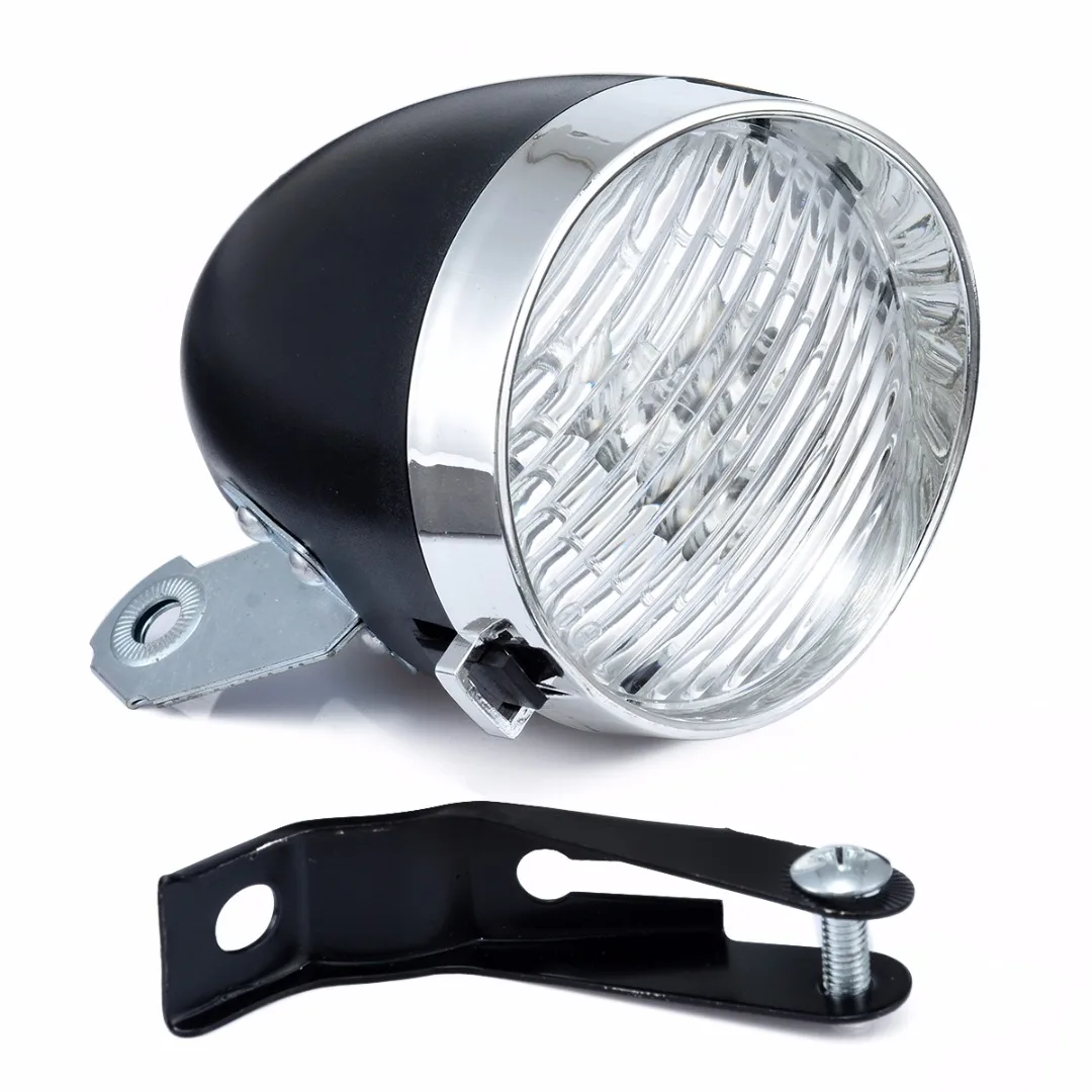 Vintage 3LED Bicycle Bike Mountain Headlight Retro Front Fog Light Headlamp Bicycle Headlight With Bracket Bicycle Accessories