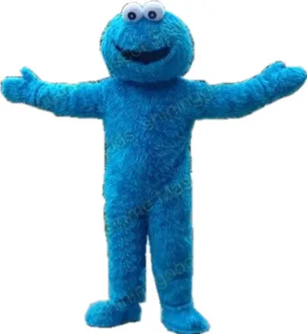 Улица Сезам Элмо талисман костюм Взрослый размер синий Печенья Монстр-талисман костюм - Цвет: Cookie Monster