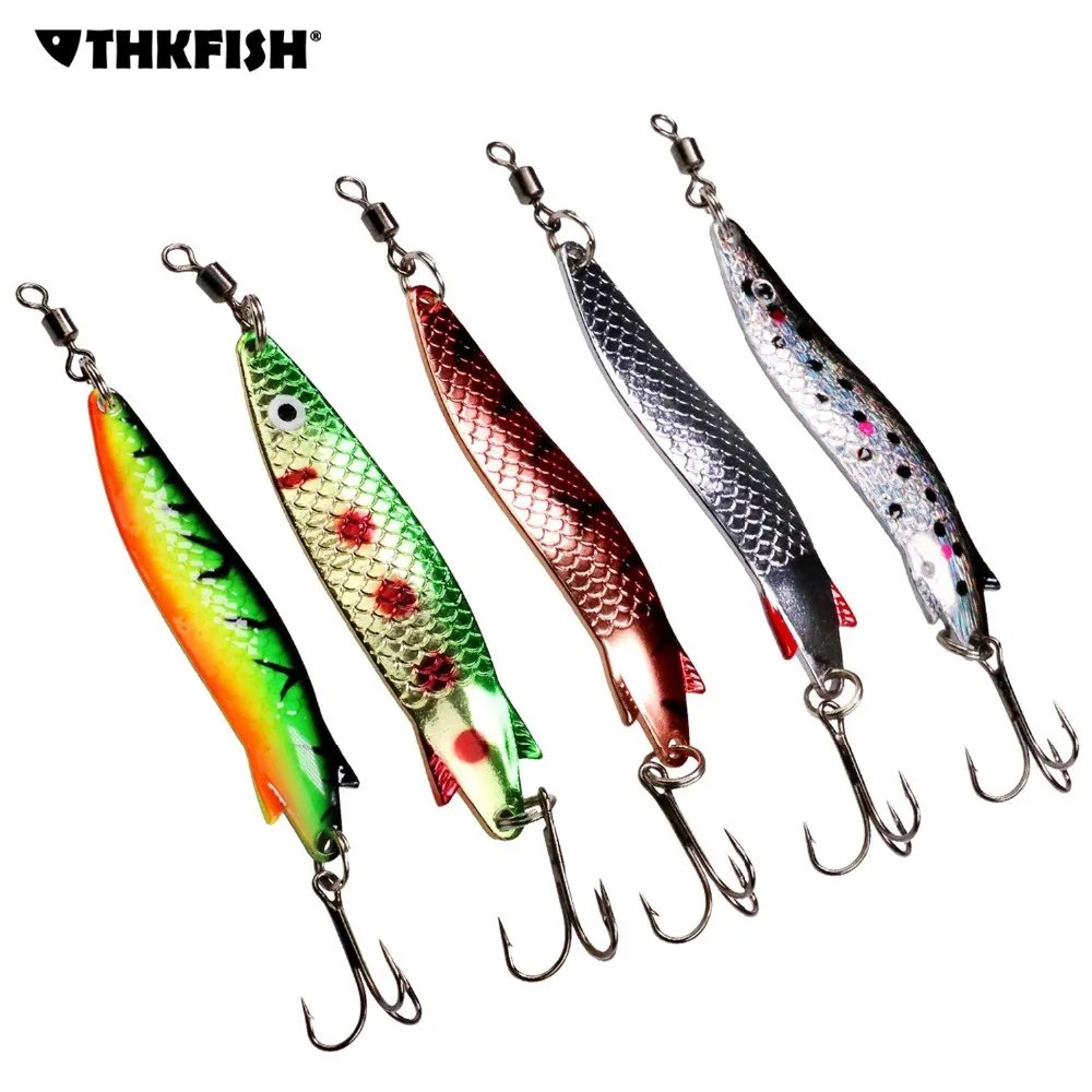 5Pcs/set 18.4g 75mm Metal Spoons Lure Spinner bait Swimbait Vibrating Jigging Fishing Lures Hard Baits Bass Fishing Tackle pesca