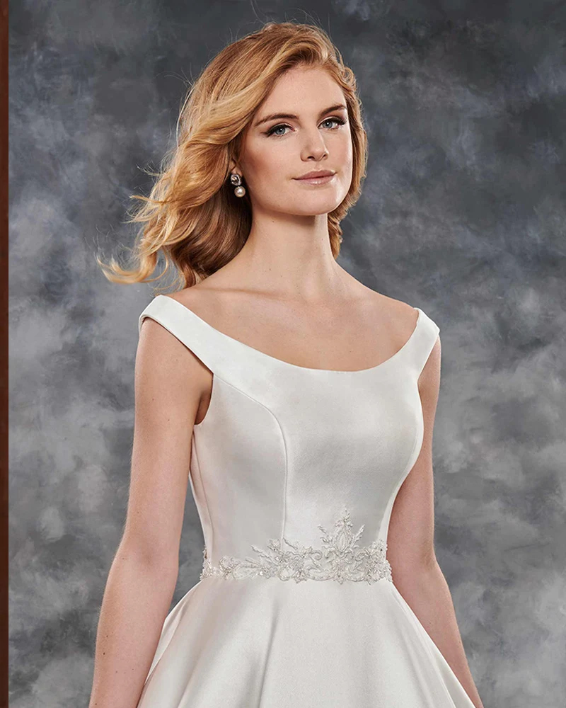 Свадебные платья 2019 Цвета Слоновой Кости Атлас простой Vestido de Casamento кружево на спине Hochzeitskleid плюс размеры Trouwjurken свадебное платье
