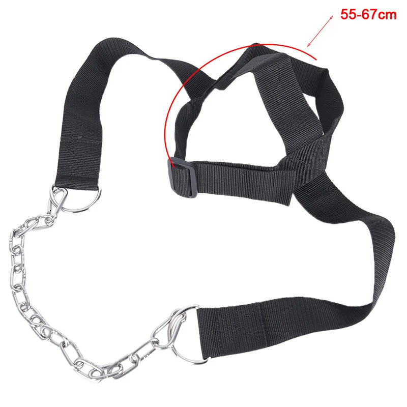 Body Building Black Adjustable Head Gym Neck Training Belt Neck Weight Lifting Grip Wrist Wraps Straps Strengh Exercise Fitness