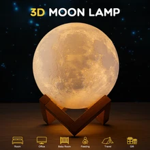 18 cm 3D Print USB Moon Lamp Rechargeable 16/2/3 Color Change Touch Night Light Lunar Luna Baby Nightlight Christmas Home Decor 18 cm 3D Print USB Moon Lamp Rechargeable 16/2/3 Color Change Touch Night Light Lunar Luna Baby Nightlight Christmas Home Decor