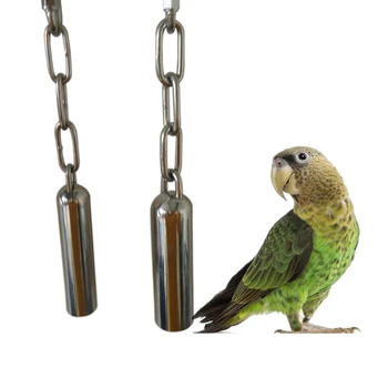 

Pet Small Bird Stainless Steel Cage Hanging Chew Bite Scratcher Bell Swing Parrot Toys