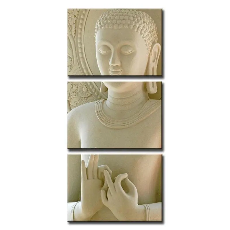 3 Panels Canvas Prints Zen Art Wall Decor Buddha Modern Home and Office