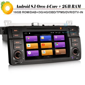 

7" Quad Core Android 8.1 Autoradio Sat Nav DAB+ WiFi 4G Car GPS Navigation Bluetooth for BMW 3er 320 E46 MG ZT M3 Rover 75