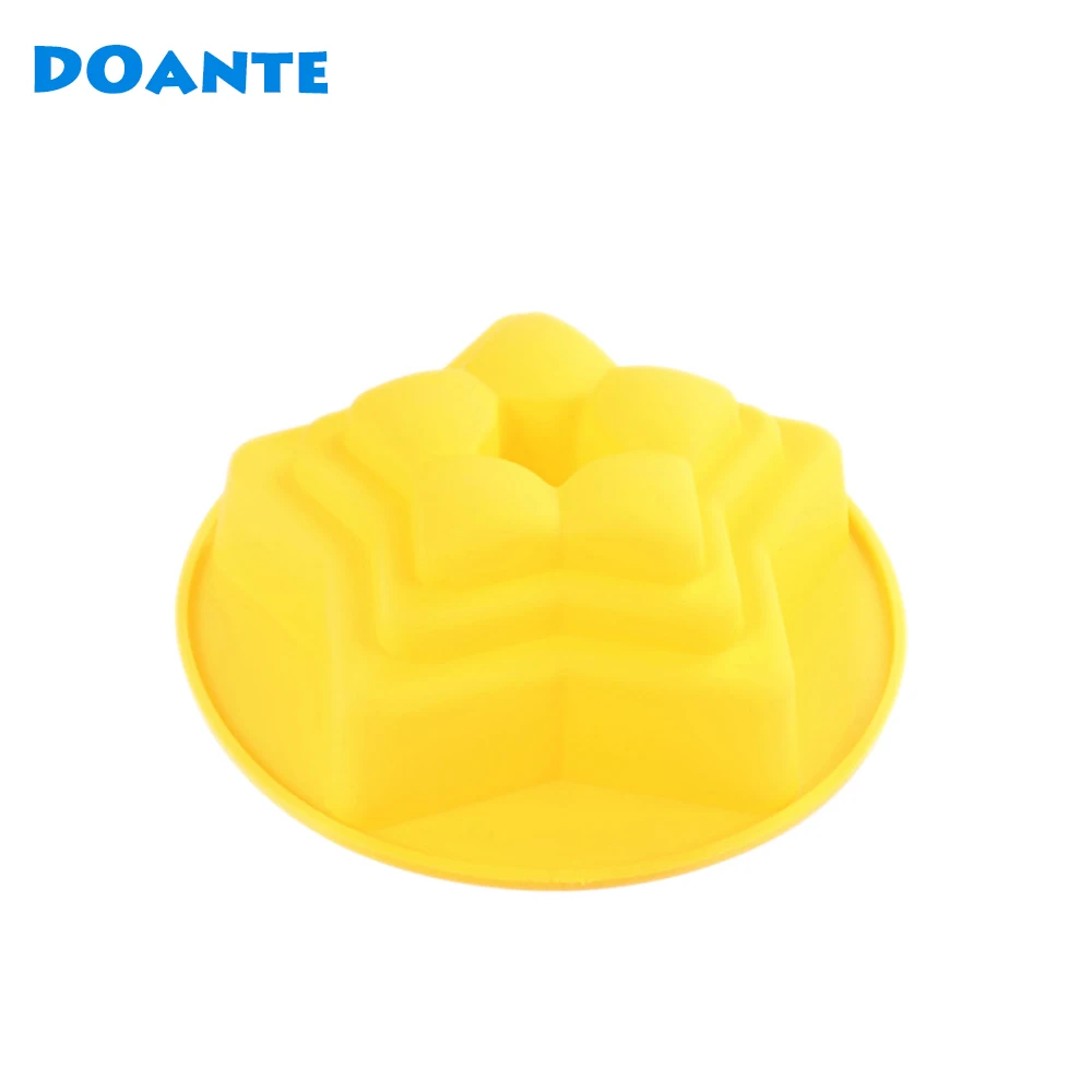 

DOANTE Brand 25*8 cm Star Shape Cake Mold Food Safety Silicone Mold DIY Baking Tools Bareware Maker Silicone Mould Yellow Color