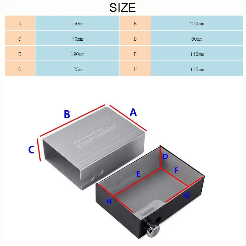 Автомобильные сейфы, портативная безопасная коробка, блокировка паролем, сейфы для ювелирных изделий, кассовый пистолет, коробка для хранения, алюминиевый сплав, безопасная коробка, фиксированный кабель
