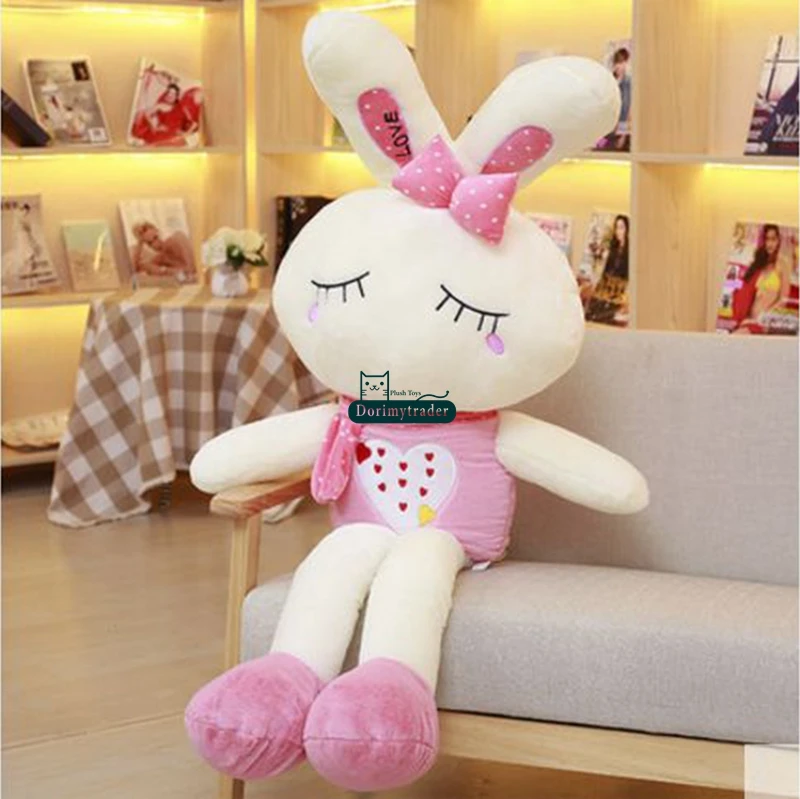 Dorimytrader cuddly soft large anime bunny plush doll cartoon kawaii  pink rabbit stuffed toy pillow gift for girl 170cm 67inch DY61754 (1)