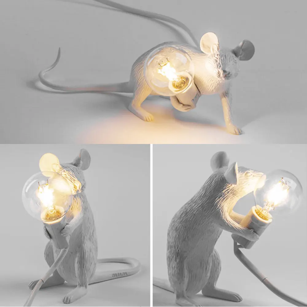 Nordic Creative Mouse Rat Desk Lamp Mini Mouse Table Lamp for The Living Room Children Bedroom Home Decoration LED Night Lights