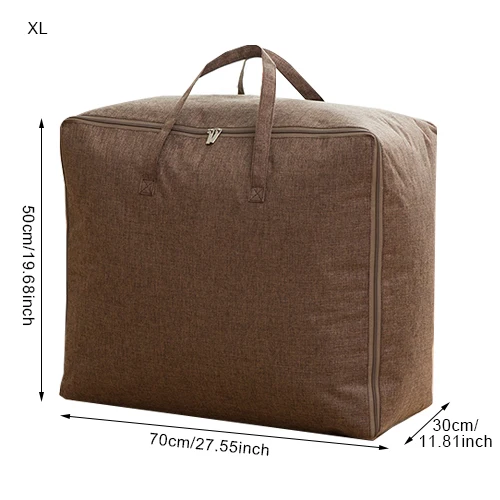 Brown XL BAKINGCHEF Бытовая стеганая сумка для хранения, портативный шкаф для одежды, постельные принадлежности, одеяло, подушка, контейнер для путешествий, компактный органайзер - Цвет: Brown XL