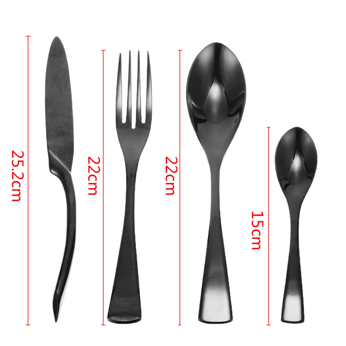 4pcs Stainless Steel Black Cutlery Set Wholesale Cutlery Fork Spoon Teaspoon For Kitchen Dinnerware Tableware