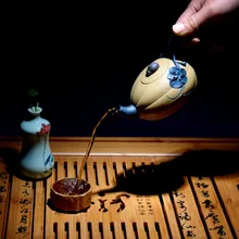 180 мл, чайный горшок Yixing Zisha, ручной работы, сырье, цветочный узор, сельская дыня, Фиолетовый глиняный горшок, креативная посуда для напитков, чайная церемония, чайный чайник