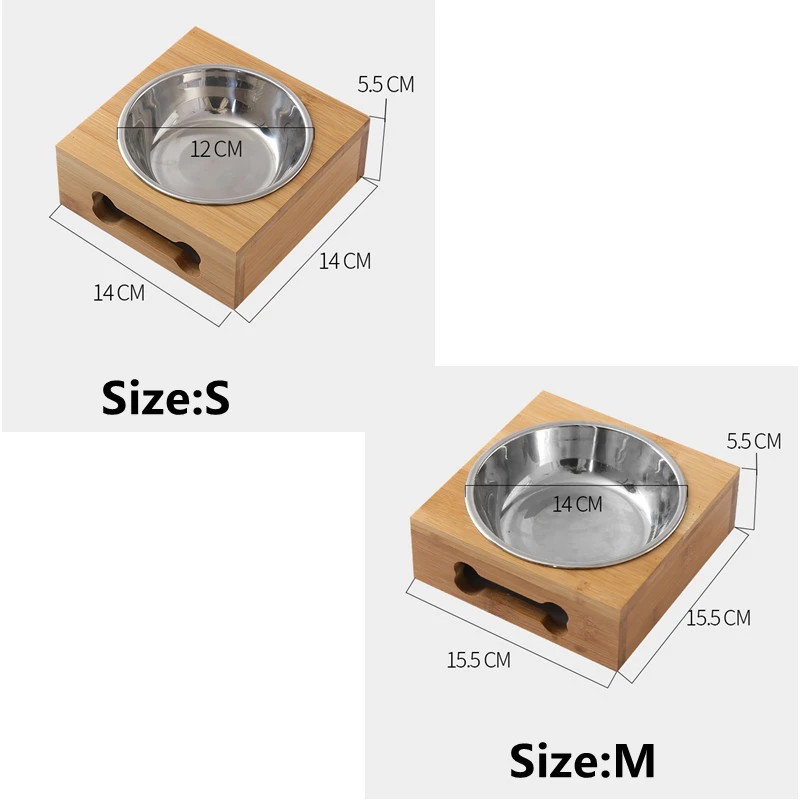 Горячая для кота собаки домашнего животного из нержавеющей стали/керамика для кормления питья чаши комбинация с бамбуковой рамкой для собак кошек миски для домашних животных - Цвет: as picture