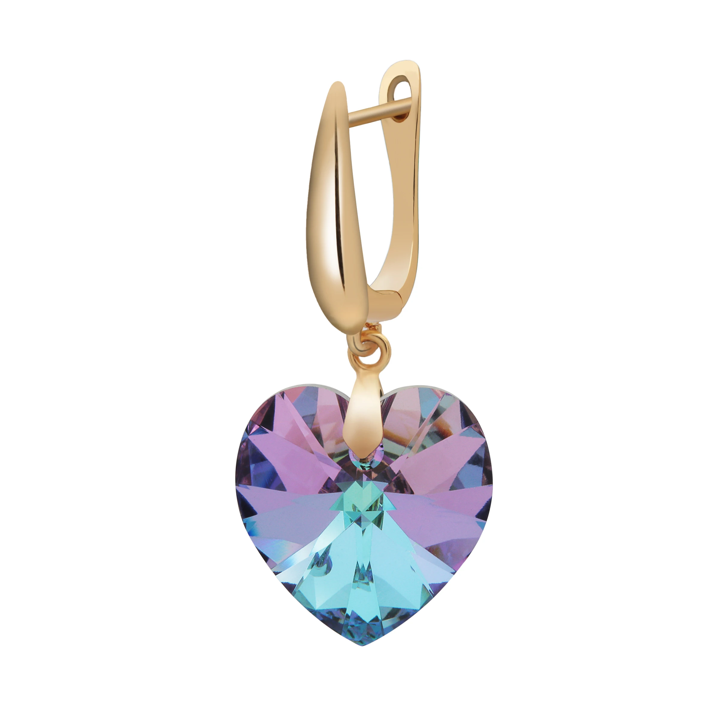 Женские серьги Niumike украшенные кристаллами Swarovski в форме сердца висячие клипсы