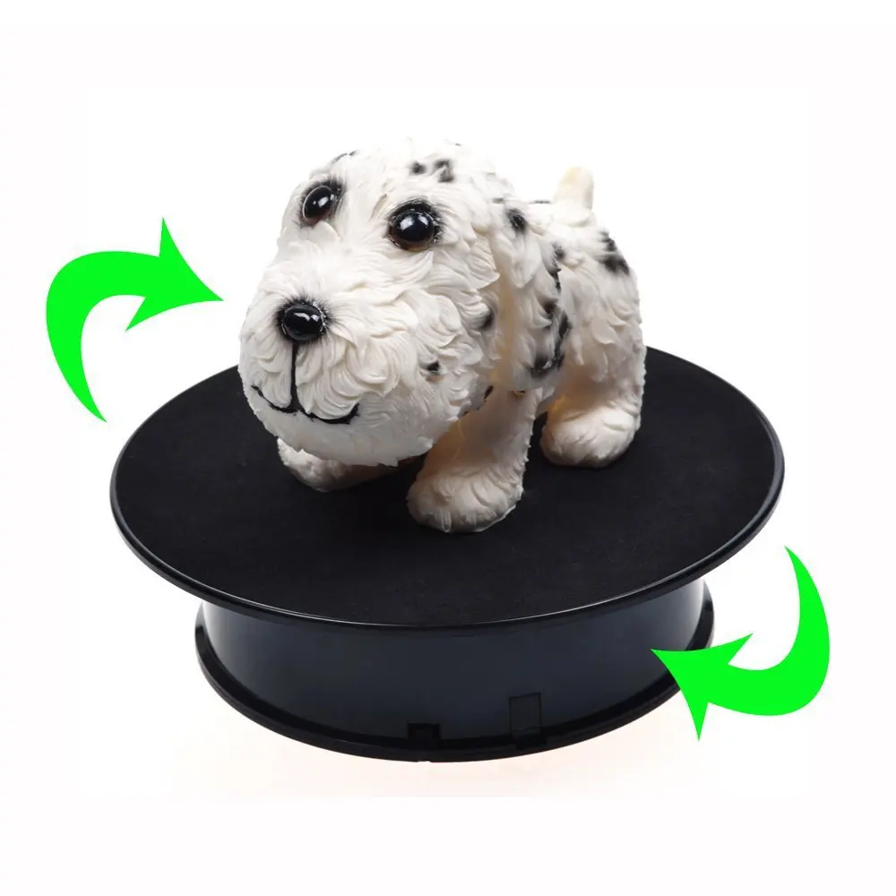 Black Velvet Top Electric Motorized Rotating Display Turntable for Model Jewelry Hobby Collectible Home