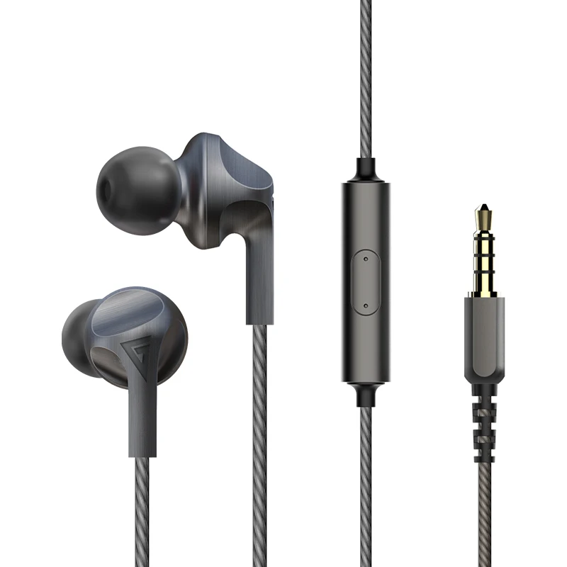 AUGLAMOUR F200 In-Ear Earphone 10MM Graphene Dynamic Driver HIFI DJ Metal Earphone Subwoofer Sports Headset With Microphone