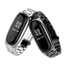 Blitzcat mi Группа 3 металлический ремешок для Xiaomi mi группа 3 Нержавеющая сталь браслет mi Группа 3 Напульсники заменить ремешок