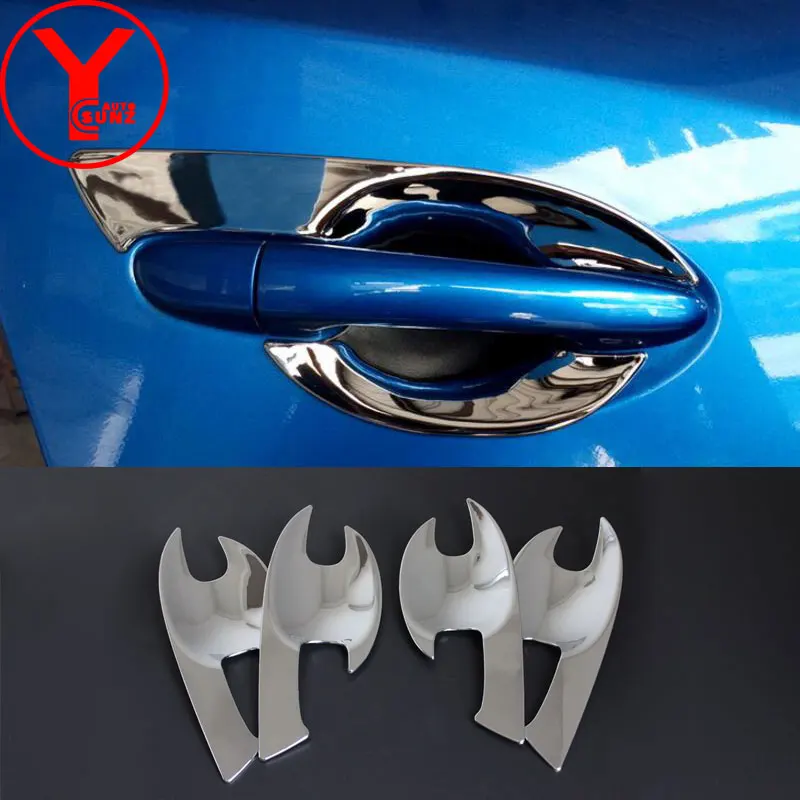 Хромированная Крышка для дверных ручек Mazda 2 Demio 2015 2016 2017 ABS детали стайлинга