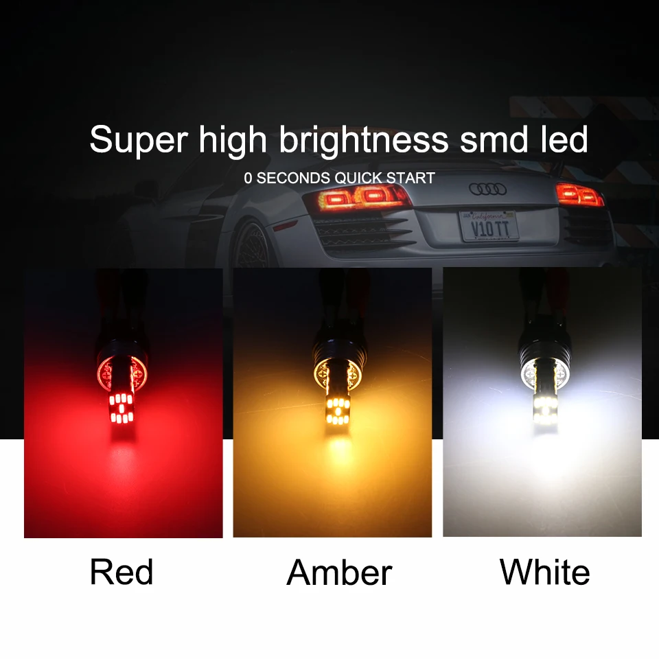 ANMINGPU 2х сигнальная лампа T20 Светодиодная лампа W21/5 Вт 7443 Led 7440 W21W WY21W стоп-сигнал заднего хода стояночные огни Поворотная сигнальная лампа для автомобиля белая