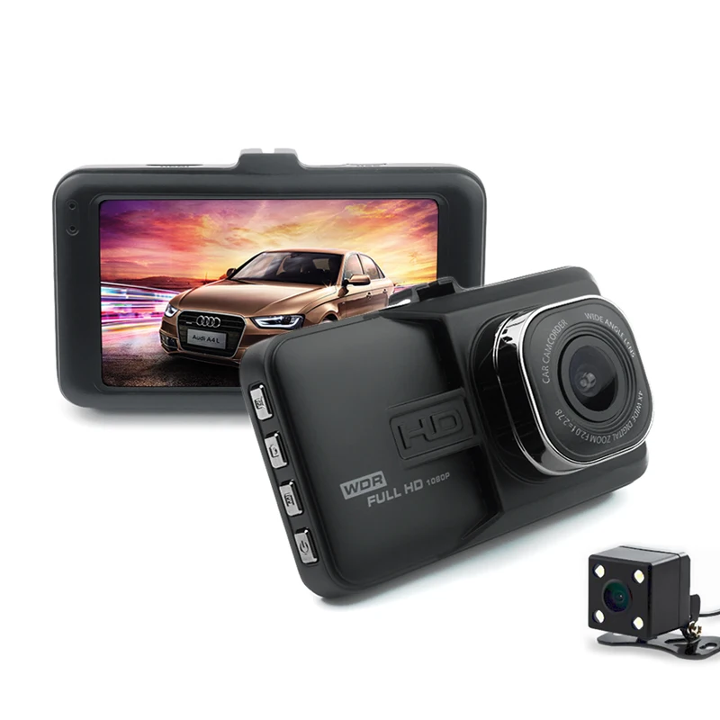 Car DVR Camera 1080p High-definition DVR Video Recorder Black Box 140 Degre Lens Dual camera lens dvr Collision induction