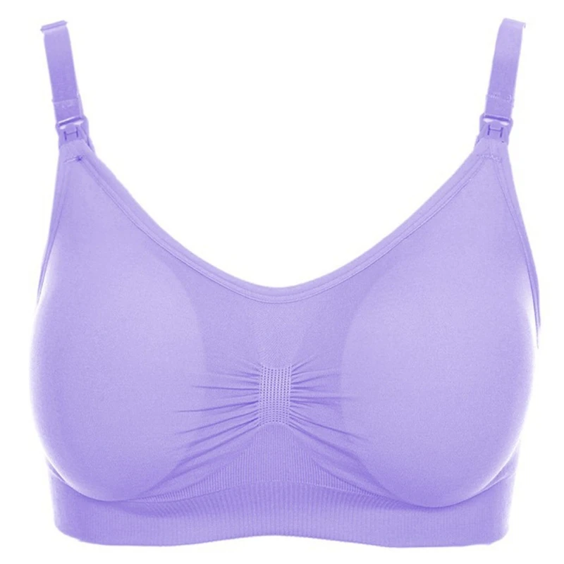 Purple M Женский бюстгальтер для кормящих мам, Бюстгальтер для кормления грудью с эффектом пуш-ап, без косточек, Новинка - Цвет: Purple M