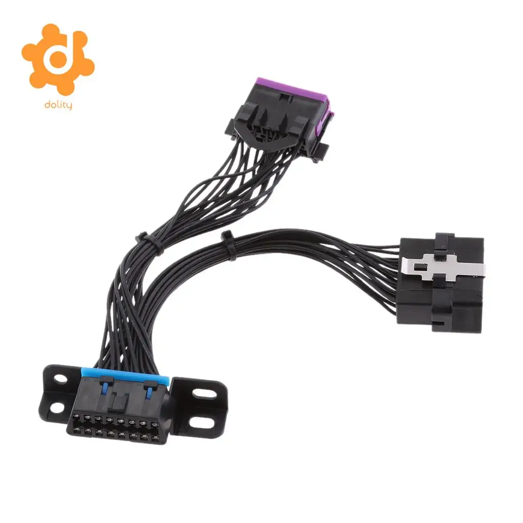 16-Pin OBD2 OBDII Y Splitter Male to Female Connector Extension Cable constructed from flexible high quality cable