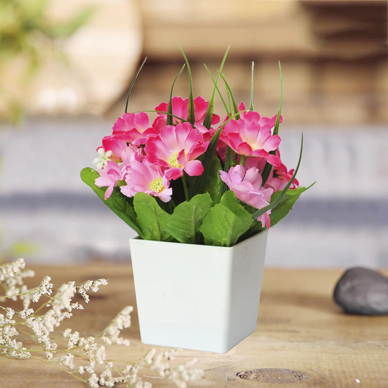 Flone Multiple Styles Artificial Cheap Butterfly Orchid Flower Bonsai Plant Fake Flowers Wedding Home Bedroom Garden Decoration (7)