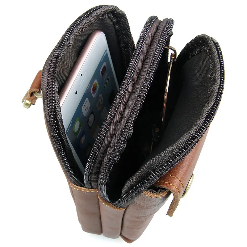 

Travelling waist Bags men fanny packs Hip Belt Bags genuine leather Waist Packs