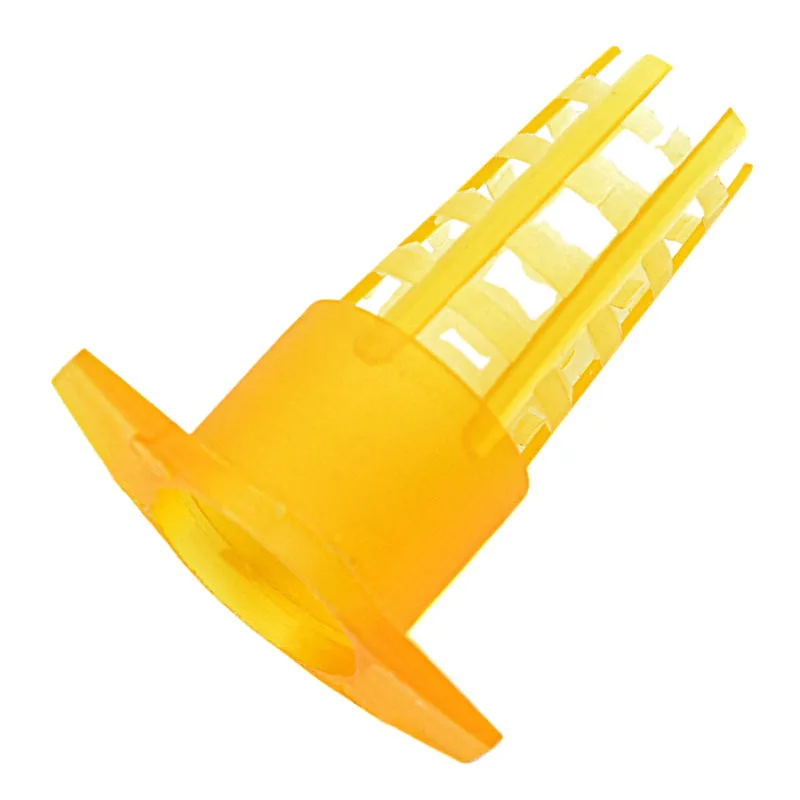 

DLKKLB 50Pcs Cell Cup Protection Cage Beekeeping Tools Yellow Plastic Bee Queen Cage Protective Cover Beekeeping Tools Equipment