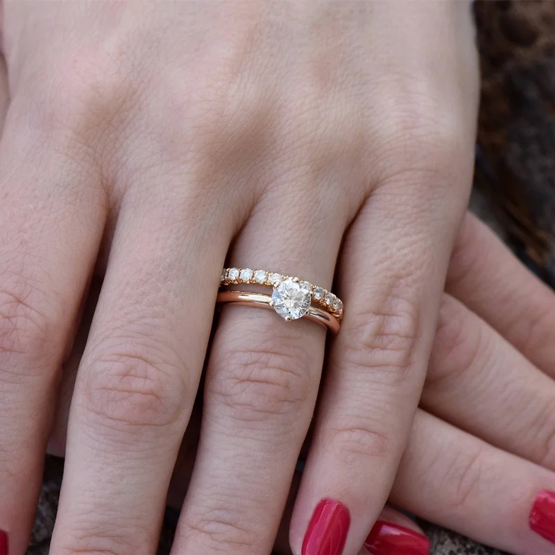 SHART модный фианит, циркон, кристалл, обручальное кольцо для невесты, набор женских обручальных колец цвета розового золота, свадебные кольца, ювелирные изделия