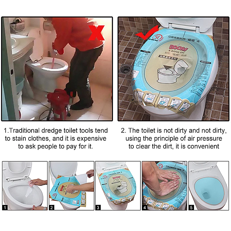 1 шт. супер давление унитаз Плунжер простой и дешевый давление принцип Туалет бум чистая фольга управление туалет щетка