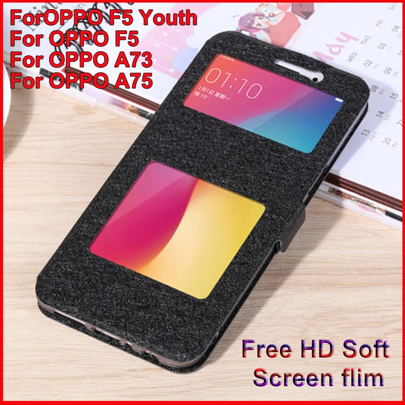 Кожаный чехол с открытым окошком для OPPO F5 F5Youth A73 A73T A75 телефона s F 5 Youth откидной