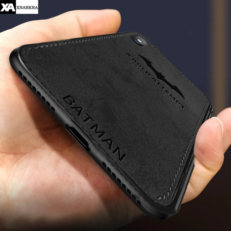

Luxury Batman Christmas Deer Soft Silicone Phone Case For iPhone X XR XS MAX 7 8 6 6S Plus Slim Cloth Texture Phone Cases Cover