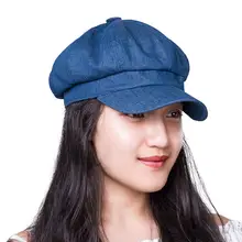 Voboom/хлопковая ирландская кепка газетчика, женская летняя кепка с воланом, джинсовая, синяя, черная, женская шляпа 322