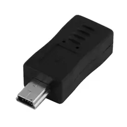 Черные туфли высокого качества Micro USB женщина к мини USB разъем Мужской конвертер адаптер