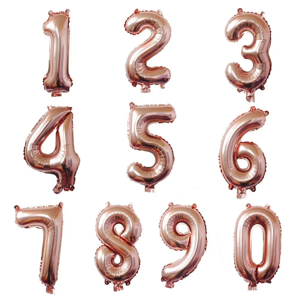 Йориу Свадебные розовые золотые вечерние конфетти для воздушного шара с сердечком и цифрами фольга Воздушные шары Декорации С Днем Рождения Детские вечерние шары
