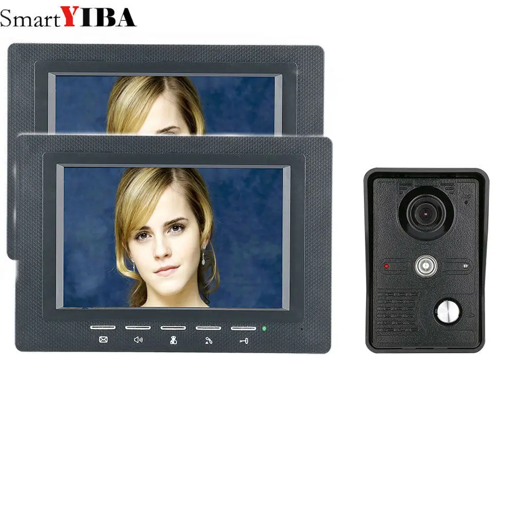 

Visual Intercom Doorbell 7'' TFT LCD Wired Video Door Phone System Indoor Monitor 700TVL Outdoor IR Camera Support Unlock