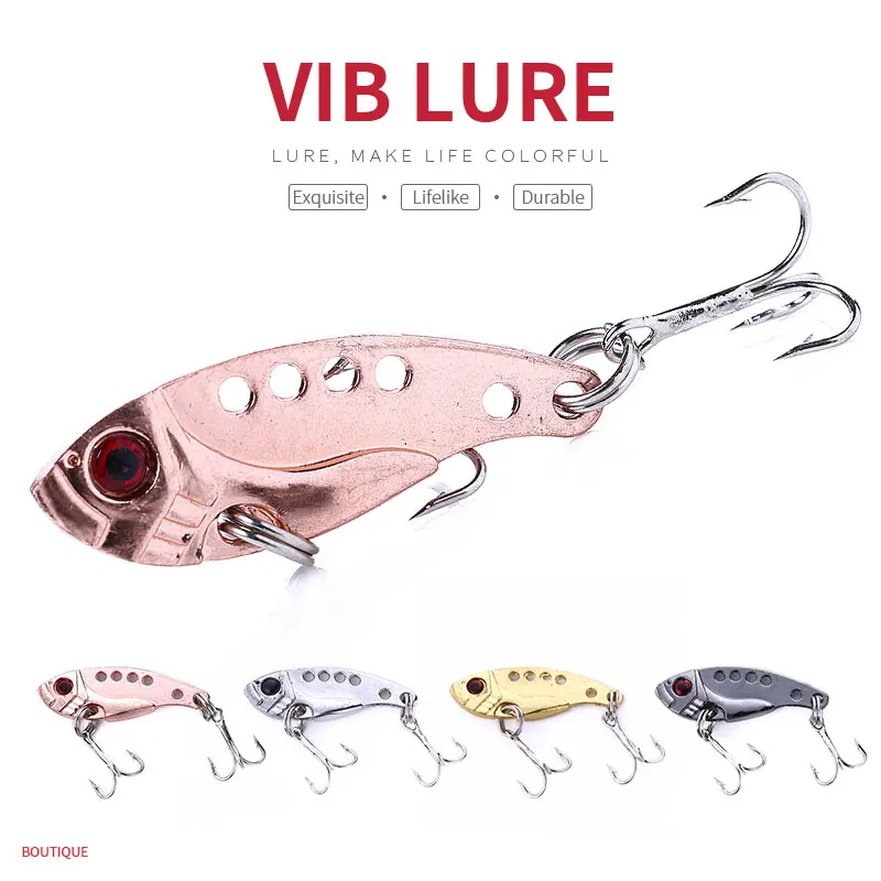 HENGJIA 1 шт. металлический VIB приманка 3 5 см 2G с 10 # крюк 3D глаза vivid вибрации