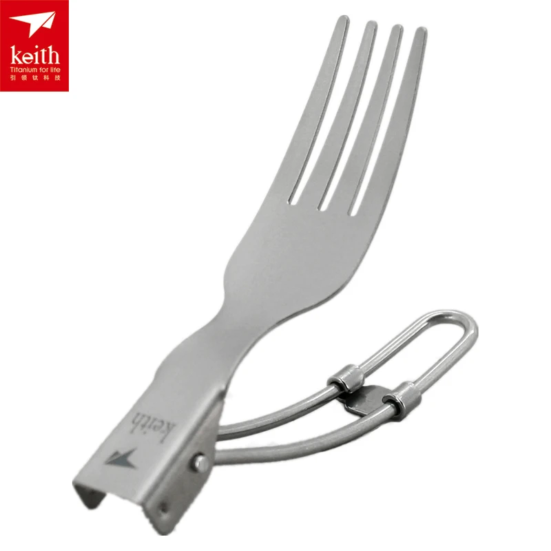 Складная Ложка для кемпинга Keith Ti5301/Ti5308|folding titanium spork|titanium sporktitanium spoon |